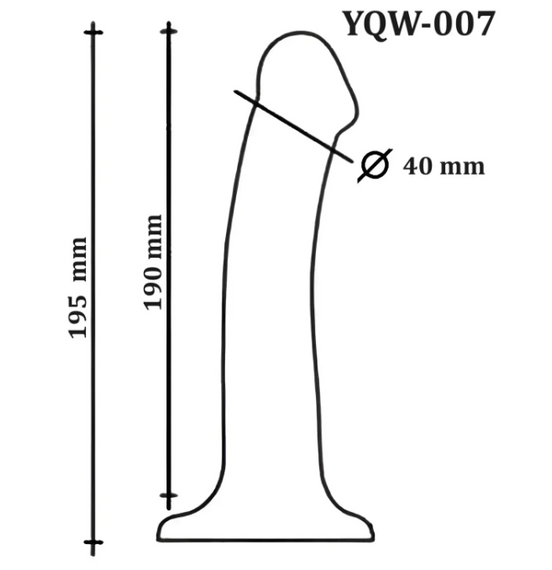 Фалоімітатор на присосці з м'якого двошарового силікону OYO - Dildo Double Layer Silicone YQW-007 (довжина 19.5 см, діаметр 4 см) | Зображення 3