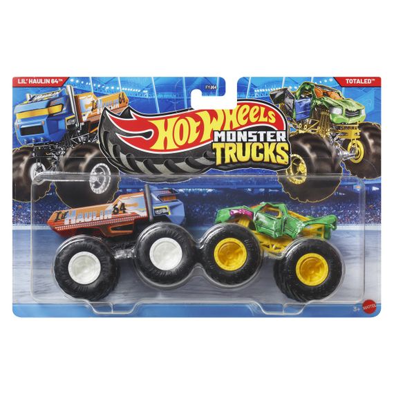 Подарочный набор 2 монстр-трака Хот Вилс Оригинал Hot Wheels Monster Trucks Lil' Haulin Vs Totaled