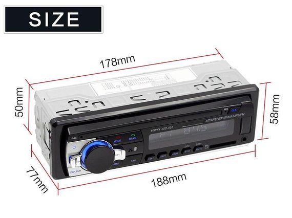 Автомагнітола JSD 520 1DIN Універсальна магнітола в авто з USB, Bluetooth, MP3 | Зображення 3