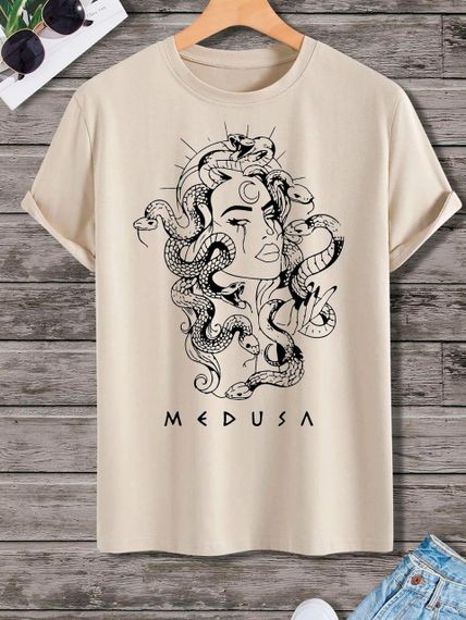 Футболка женская с принтом повседневная S Бежевая