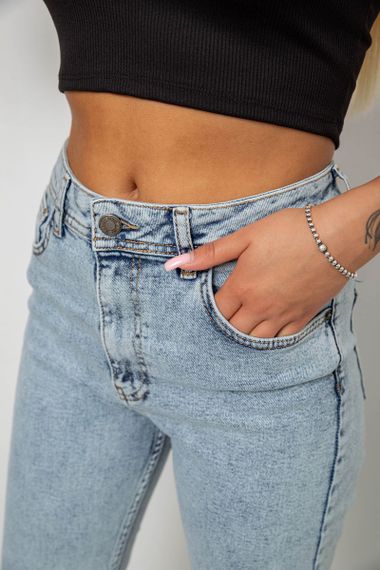 Джинси жіночі однотонні Skinny, колір блакитний, 244R1743S21 | Зображення 4