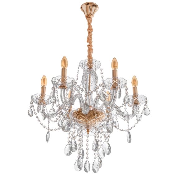 Люстра свеча подвесная хрустальная E14 40W (BCL-712S/6)