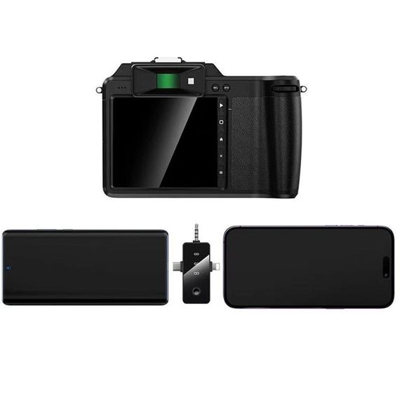 Петличный беспроводной микрофон Hoco L20B Fair 3in1 (Lightning/Type-C/3.5) Black | Зображення 2