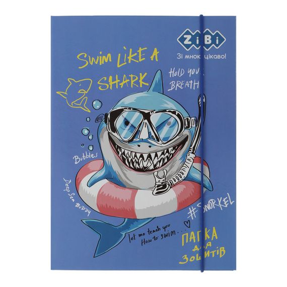 Папка для зошитів "SHARK" ZB.14961 ZiBi KIDS Line, картонна, на гумці B5+ (4823078981431)