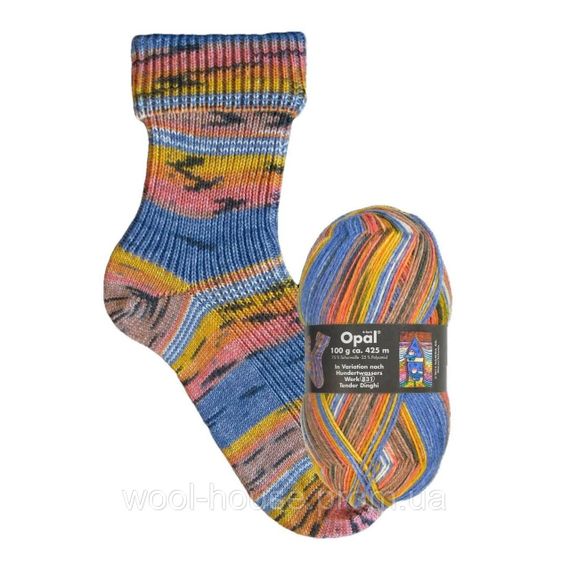 Шкарпеткова пряжа Opal Sockenwolle, серія Hundertwasser, 2103