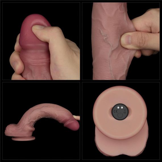 Реалістичний вібратор - Vibrating Sliding Skin Pro II Dual Layer Silicone Dong 10" Flesh Sex Aura | Зображення 6