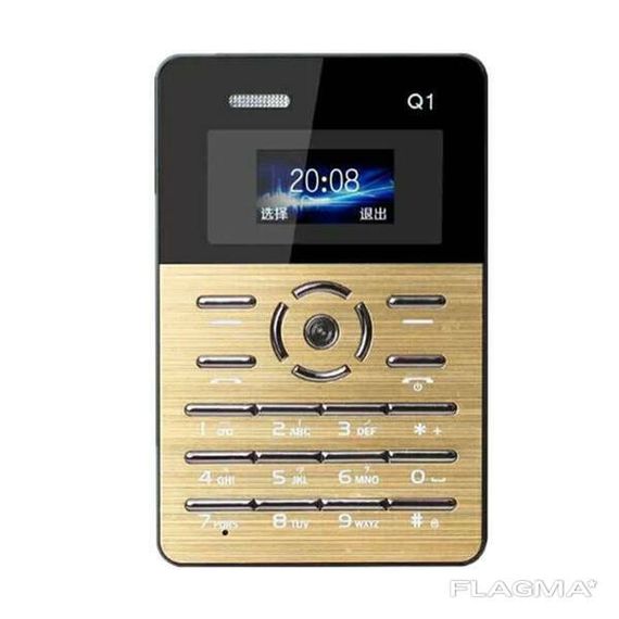 Мини мобильный маленький телефон Card Phone Q1 Gold | Зображення 3