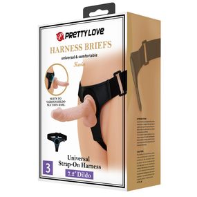 Страпон Pretty Love Harness Briefs Kevin 7.2 Dildo, тілесний