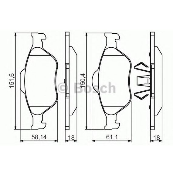 Тормозные колодки Bosch дисковые передние FORD/MAZDA Fiesta/Fusion/121 ''F ''1.25-1.6 0986495220 | Зображення 1