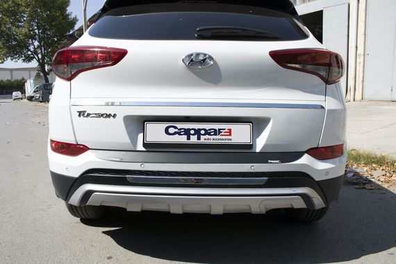 Накладка на задній бампер EuroCap 2016-2018 (ABS) для Hyundai Tucson TL рр | Зображення 4