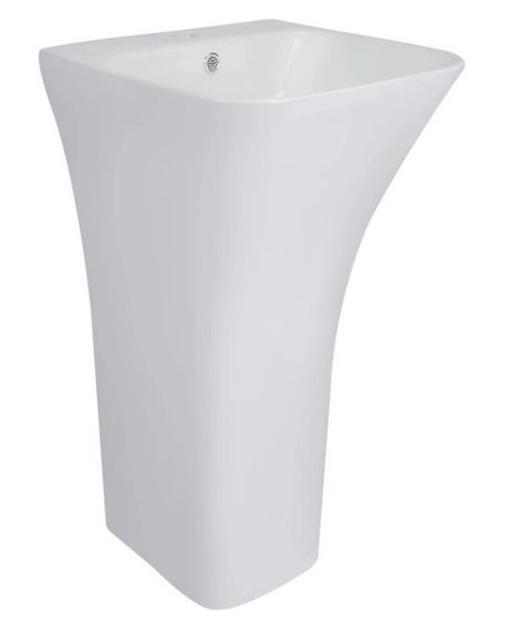 Комплект Qtap Crow: Раковина підлогова моноблок 445x420x840 мм White + Донний клапан PU02O (QT0511G315WN47321) | Зображення 6