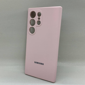 Чохол з логотипом для Samsung Galaxy S24 Ultra | Протиударний | Soft Touch | Пудровий