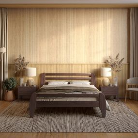 Двоспальне ліжко Mebigrand Мілан Горіх темний 140х190 см (MBG-1883)