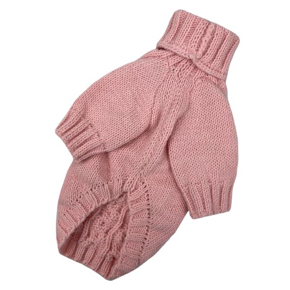 Светр в'язаний Косичка персик Y-283 | Зображення 2