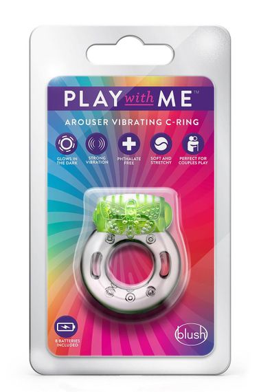 Ерекційне віброкільце PLAY WITH ME AROUSER VIBRATING C-RING GREEN Sex Aura | Зображення 7