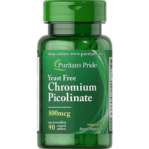 Микроэлемент Хром Puritan's Pride Chromium Picolinate Yeast Free 800 mcg 90 Tabs