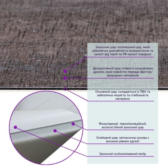 Самоклеюча вінілова плитка 600х300х1,5мм, ціна за 1 шт. (СВП-105) Глянець SW-00000494 | Зображення 2