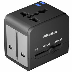 Сетевой універсальний перехідник Amaya X10W 10W + 1USB-A/1C Black