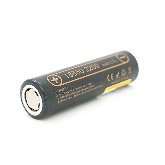 Акумулятор 18650 Li-Ion LiitoKala Lii-22A, 2200mah (2100-2300mah), 3.7V (2.75-4.2V), Black, PVC BOX Q2,  цена за 1 шт | Зображення 1