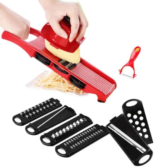 Овочерізка - мультислайсер Mandoline Slicer 6 in 1 · Тертка – шатківниця для овочів та фруктів з контейнером | Зображення 4