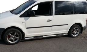 Боковые трубы BB002 (2 шт, нерж) 60 мм, Maxi база для Volkswagen Caddy 2015-2020 гг