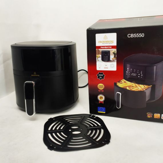 Потужна електрична аерофритюрниця для дому Crownberg CB-5550 2000Вт 5л, Аерогриль без жиру BZ-88 | Зображення 5