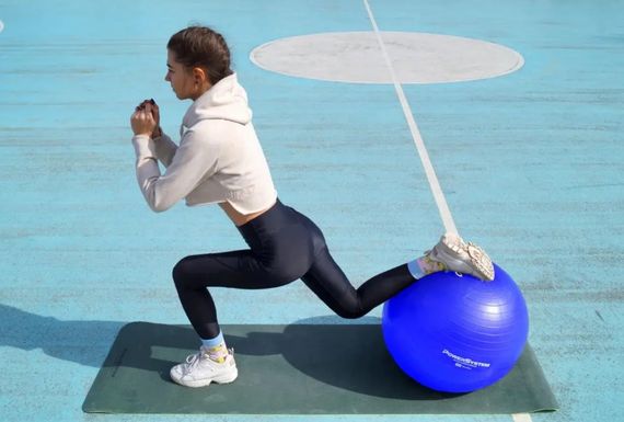 М'яч для фітнесу (фітбол) Power System PS-4011 Ø55 cm PRO Gymball Blue (PS-4011_55cm_Blue) | Зображення 4