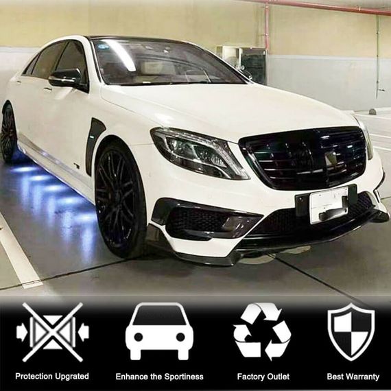 Накладки на передний бампер V1 для S63 AMG 2014-2017 Карбон для Mercedes S-сlass W222 | Зображення 2