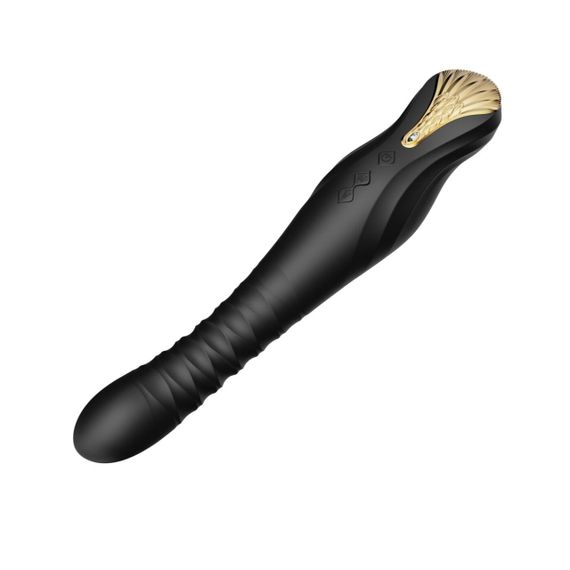 Смартвібратор-пульсатор Zalo — King Obsidian Black, кристал Swarovski Sex Aura | Зображення 3