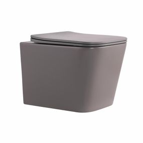 Унитаз подвесной Tern Ultra Quiet 490×365×325 мм, Stone Grey, c сиденьем Slim Duroplast / Soft-close / Quick Release