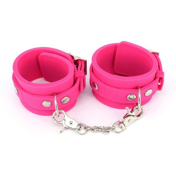 Силіконові наручники Silicone hand cuff pink | Зображення 1