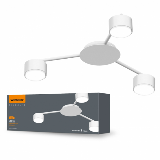 LED Світильник під лампу 3*GX53 накладний білий VL-SPF20B-W Videx