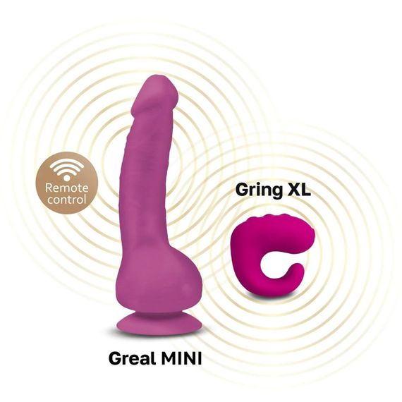 Вібратор реалістичний на присосці Greal Mini Gvibe, фіолетовий, 18 х 3 см Sex Aura | Зображення 3