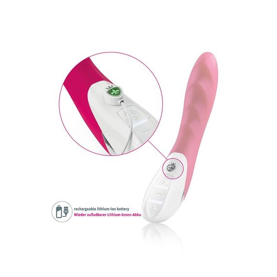 Потужний вібратор Mystim Sassy Simon Pink з двома моторами і стимулювальним рельєфом | Зображення 4