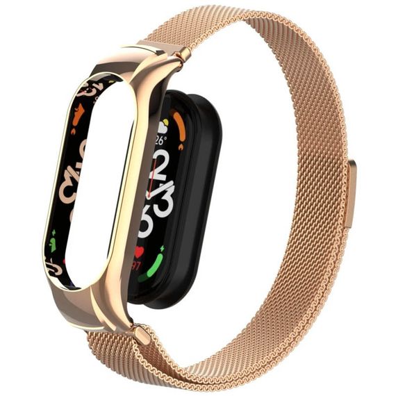 Ремінець Milanese Loop Design для Xiaomi Mi Band 5/6 Rose Gold | Зображення 3