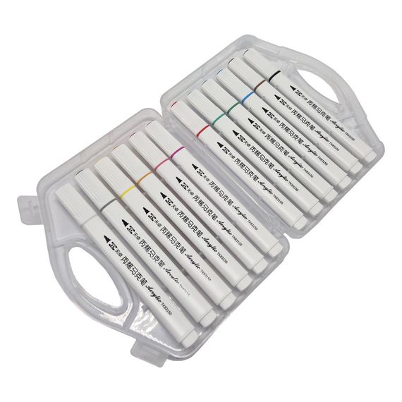Набір акрилових маркерів Kiddy TK83150 plastic box, 12 кольорів | Зображення 1