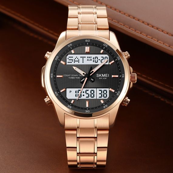 Чоловічий годинник Skmei 2049RGWT Rose Gold-White | Зображення 3