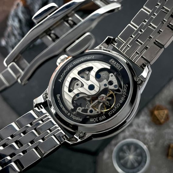 Чоловічий годинник Awarder 043 Де би не був Silver-Black Steel Automatic | Зображення 2