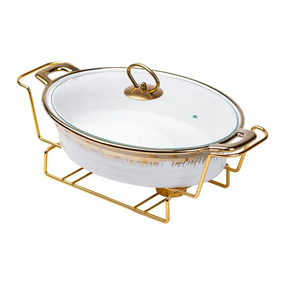 Настільна мармітниця 35х22.5х15.5 см марміт порцелянаовий для других страв 1,5 л HP1026