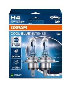 Лампа H4 OSRAM 12V 60/55W P43t COOL BLUE INTENSE NEXT GEN +100% 64193CBN-FS