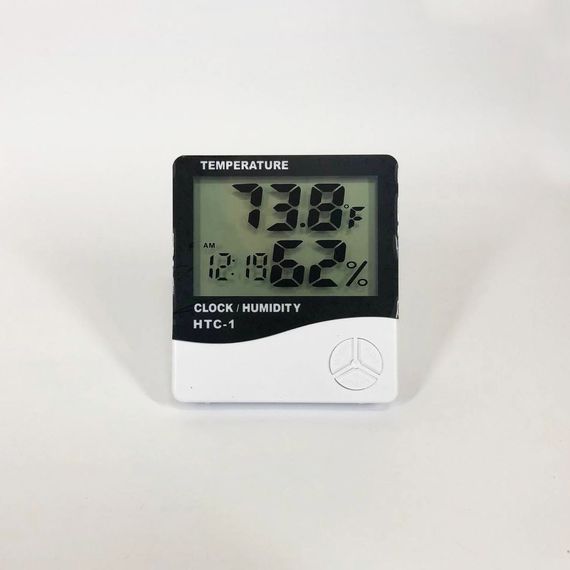 Термогігрометр Generic HTC-1 годинник будильник метеостанція, Термометр гігрометр в будь-якому місці | Зображення 6