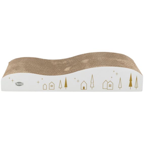 Кігтеточка-хвиля Trixie для котів Різдвяна кортонна  біло-золота 43,5х8х20 см | Зображення 1