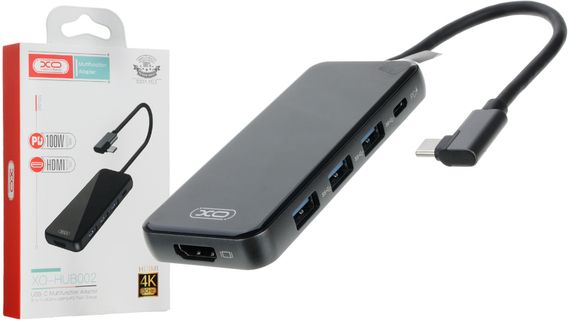 USB-хаб з 4 портами USB 3.0 Type-C чорний