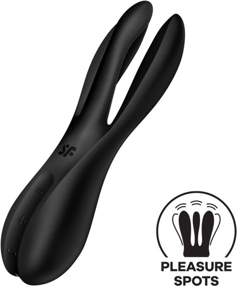 Кліторальний вібратор Satisfyer Threesome 2 Black, 3 гнучкі пальчики, 3 мотори