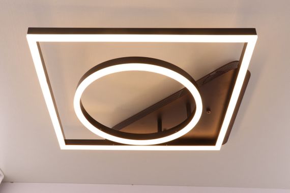 Люстра світлодіодна стельова LED світильник для квартири на стелю лед з пультом 25580 Коричневий 10х48х48 см. | Зображення 2