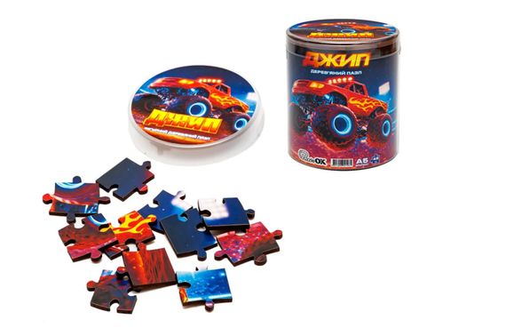 Пазл дерев'яний Puz-05003 Джип, А5 в тубусі PuzzleOk