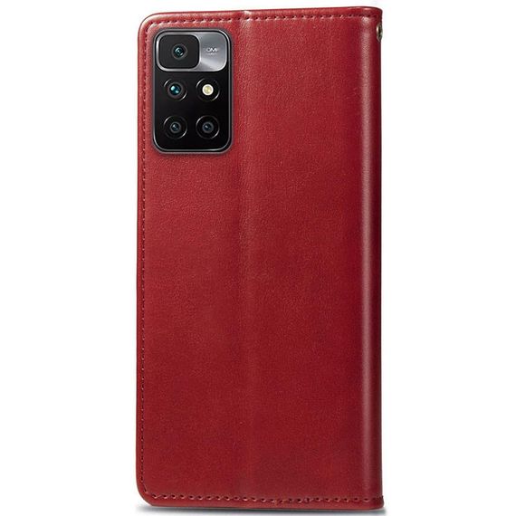 Шкіряний чохол-книжка GETMAN Gallant (PU) для Xiaomi Redmi 10 Штучна шкіра, Слот для візитки, Червоний | Зображення 2