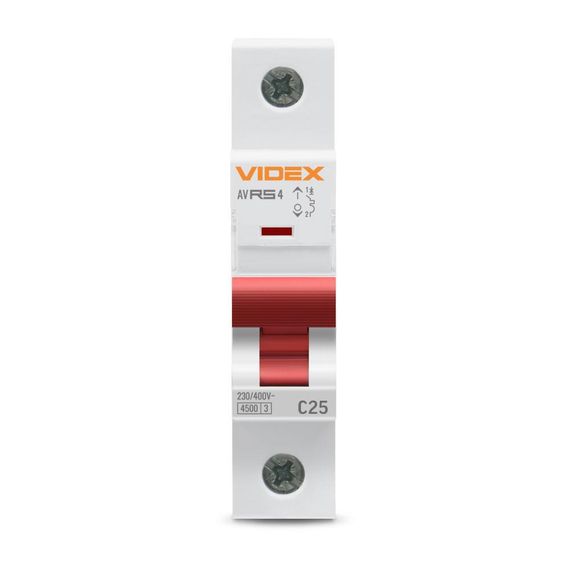 Автоматичний вимикач RS4 1п 25А С 4,5кА VIDEX RESIST (VF-RS4-AV1C25) | Зображення 2