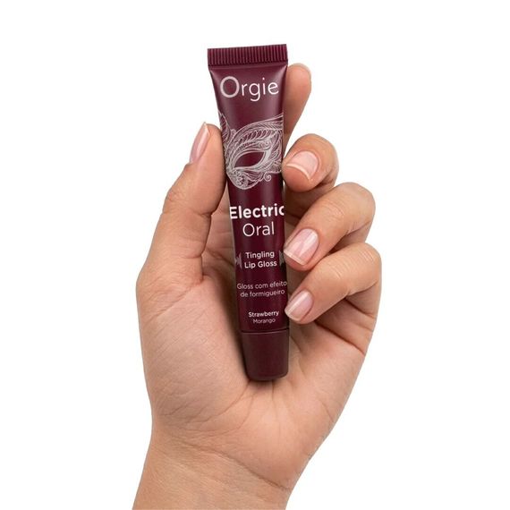 Віброблиск для губ Orgie Electric Oral Lips Gloss Strawberry 10 мл, з ефектом поколювання | Зображення 2