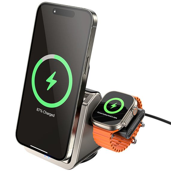 БЗП Borofone BQ30 Wide 3in1 15W Metal gray | Зображення 2